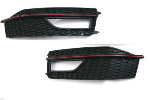 

Left and Right Sides Fog Light Grille With Red Strip For Audi A4 B8.5 Models (B8 facelift) S-line or S4 Bumper ONLY