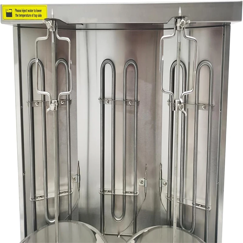 電気シャワルマグリルマシン 3 バーナーバーベキューマシン垂直回転ブロイラー商業家庭用キッチン 110V 3600 ワット