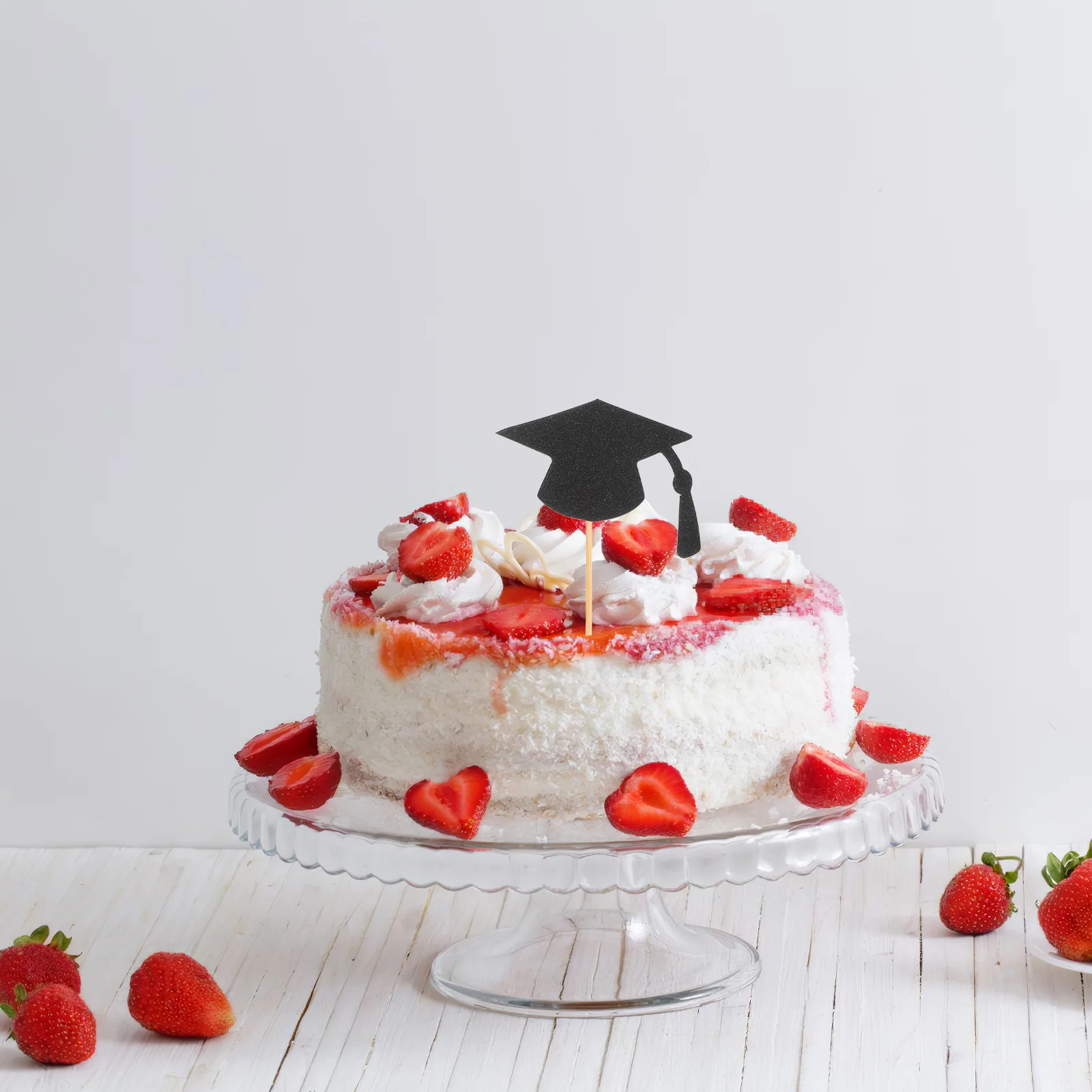 

24Pcs Graduation Season Cake Toppers Reusable Easy Insertion for School Themed Parties and Anniversaries