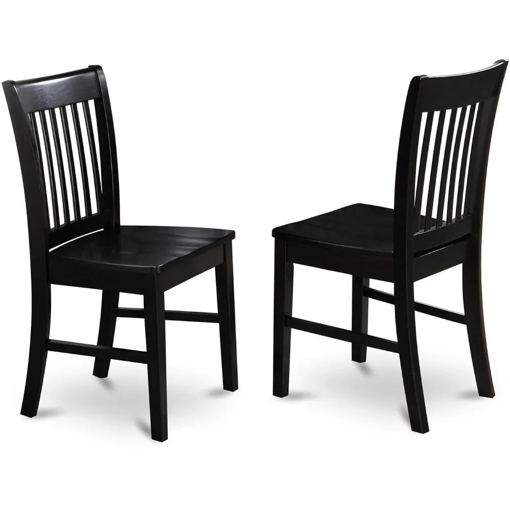 

Dining Slat Back Wood Seat Kitchen Chairs, Set of 2