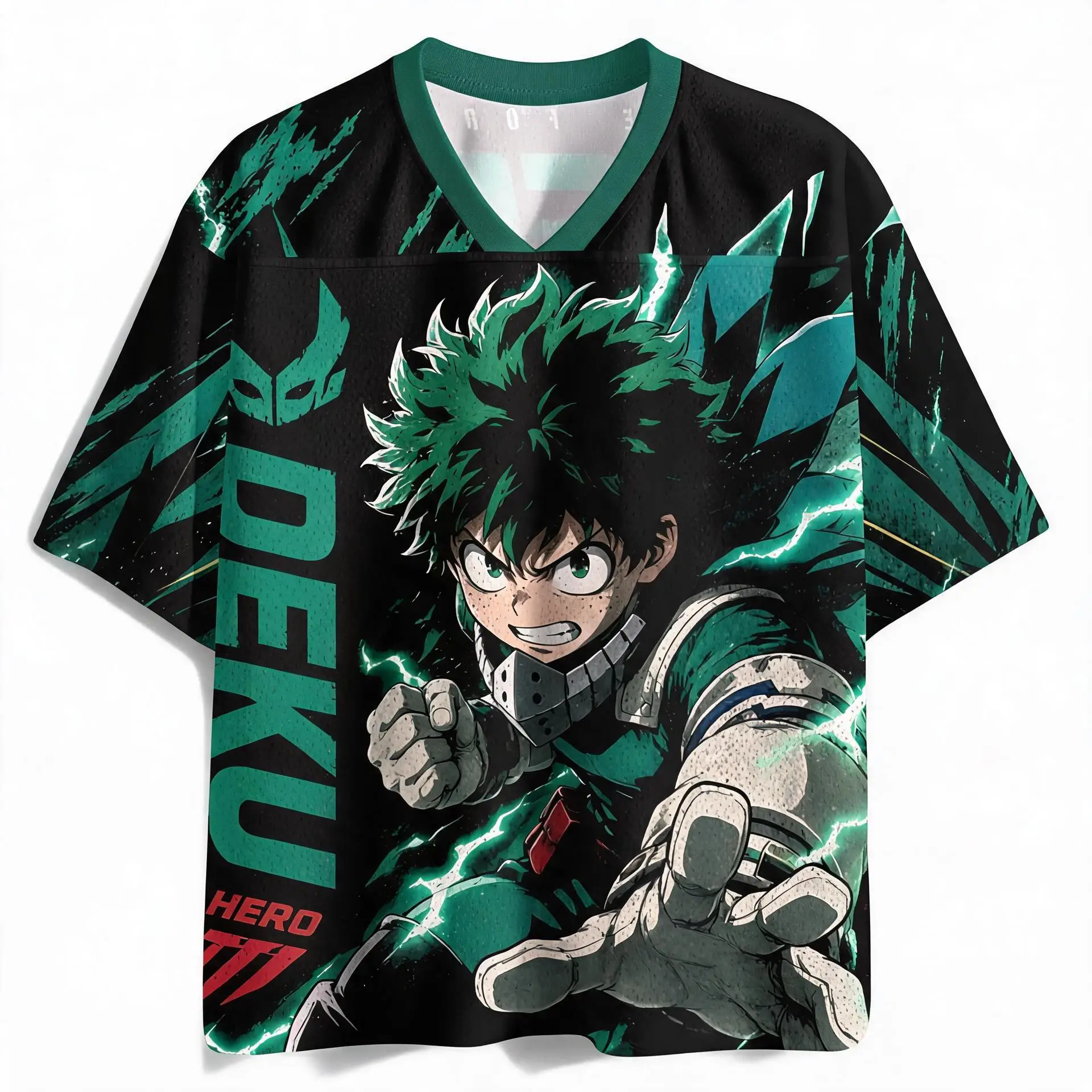 Japanisches Anime „My Hero Academy“-T-Shirt mit 3D-Druck, atmungsaktives, schnelltrocknendes Kurzarm-T-Shirt für den Sommer, Unisex-Modell. – Detail 4