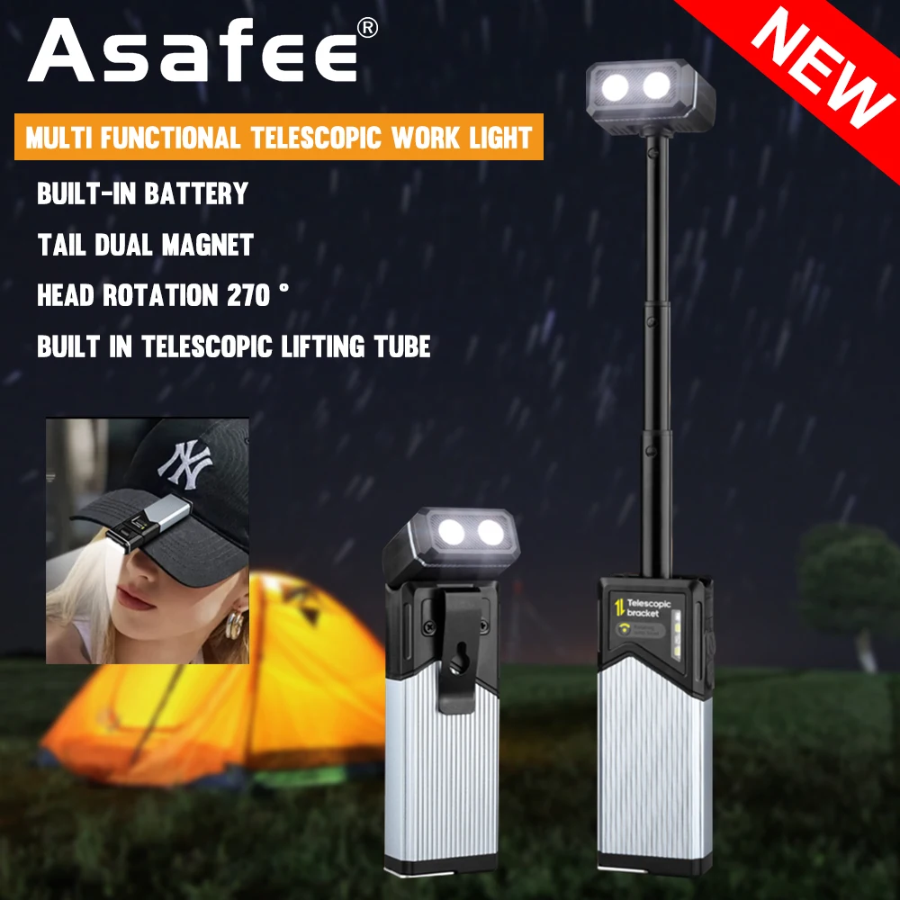 

Многофункциональный перезаряжаемый светодиодный фонарь Asafee KXK-2506 с регулируемой головкой и клипсой для крепления