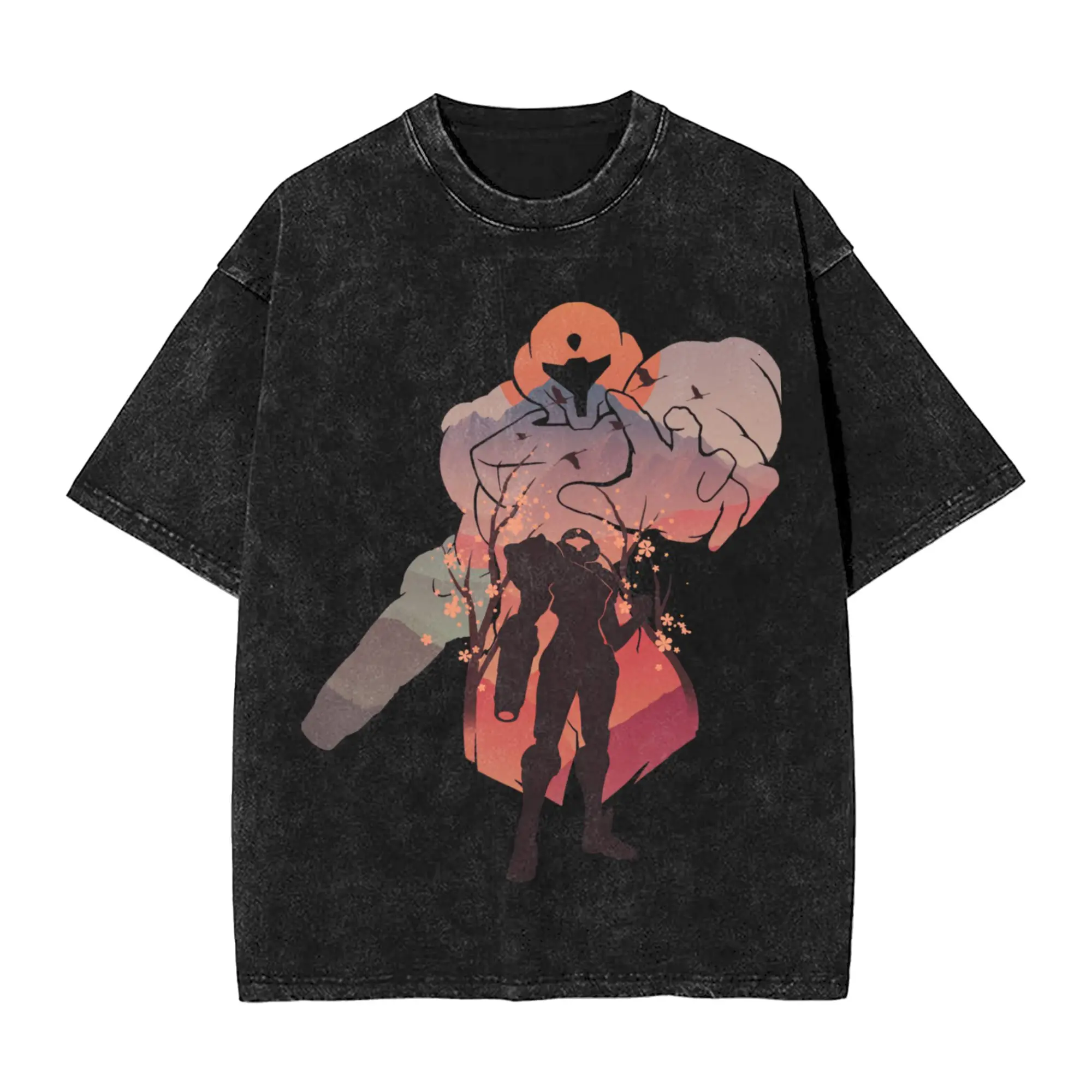 Metroids Hero Game Samus T-Shirt for Men  Fun Cotton Tees Round Neck Short Sleeve T Shirt Plus Size Tops