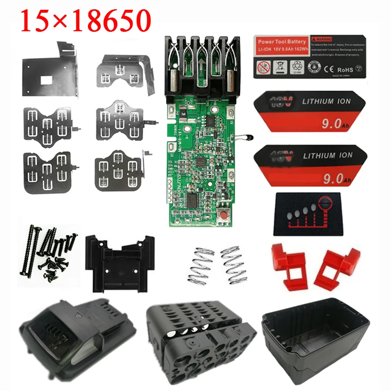Imagem -04 - Li-ion Bateria de Plástico Pcb Proteção de Carregamento Circuit Board Shell para Milwaukee 18v 3ah 6ah 9ah Caixas Adesivo Etiqueta M18