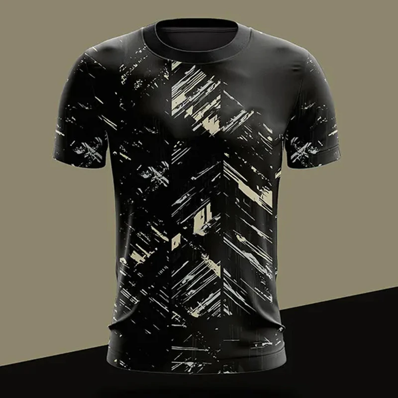 New Fashion Stripe Print Men Women Quick Drying Badminton Tennis Series Sportswear T-Shirt Gym Tops Short Sleeve Tshirts Homme