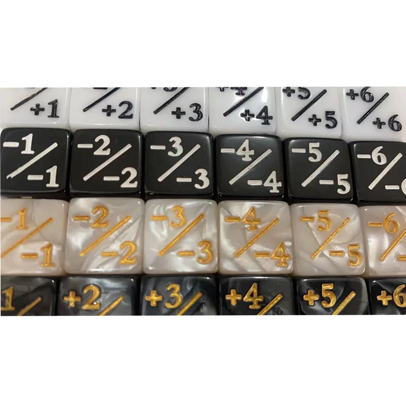 10 Stück 16 mm 6-seitige Würfelzähler + 1/-1 Würfel Kinderspielzeug Zählwürfel für Magic The Gathering Card Gaming Token & Loyalty Toys Geschenk – Detail 6