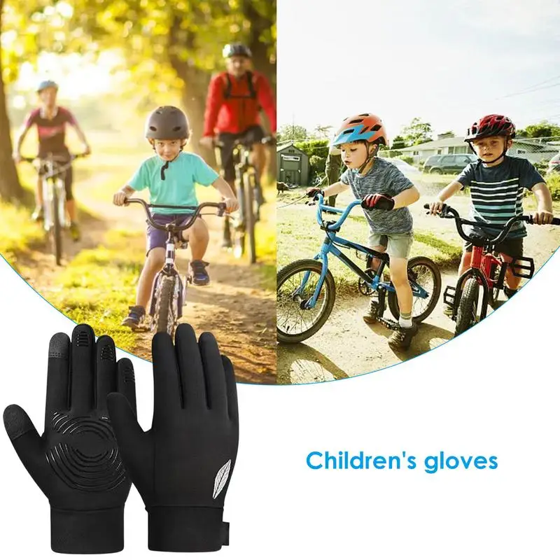 

Non-Slip Kids Cycling Gloves Bicycle Full Finger Touch Screen Glove Fit Boy Girl And Youth Outdoor Activity