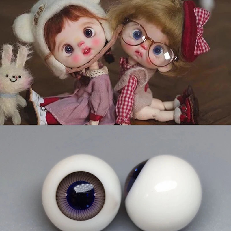 YESTARY Eyes For Toys Obitsu 11 BJD Doll Accessories 1/8 Sparkling Glass Eyeballs 10MM 3D Movable Color Eyes BJD Dolls Eyeballs