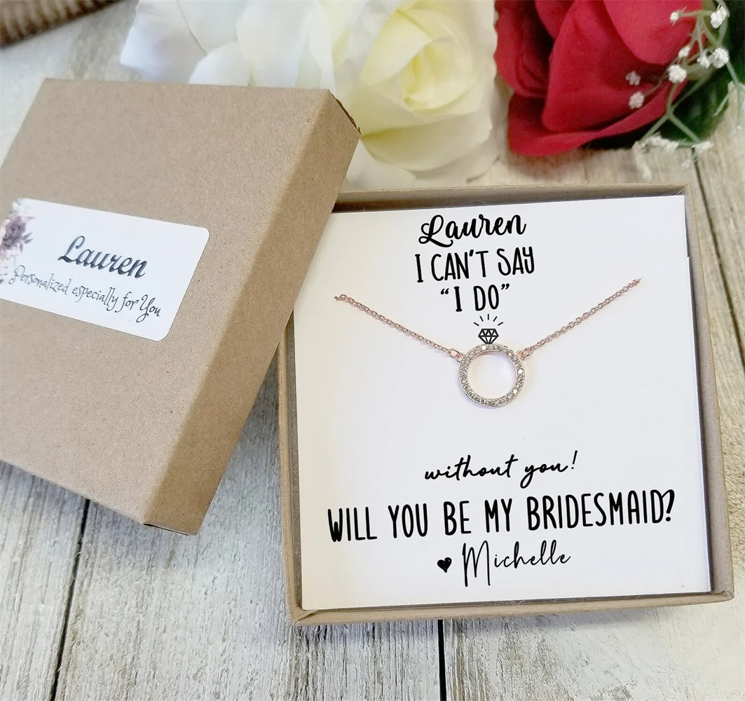 100pcs 14 SIZES |Bridesmaid Proposal, Will You Be My Bridesmaid Personalized Gift,I can't say I do without you,Crystal Pendant N