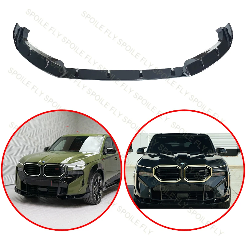 

For BMW XM G09 2023 2024 2025+ MP Design Style 3/Pcs High Quality ABS Car Front Bumper Lip Spoiler Body Kit Glossy Black