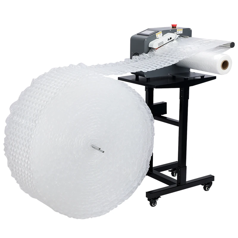 Air Cushion Inflator Bubble Roll Packaging Support Customized Portuguese Logo Count Meter