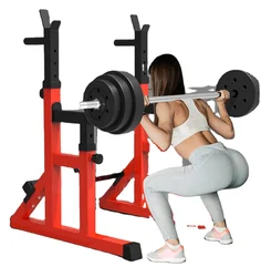 Home Gym Fitness Equipment Adjustable Strength Squatting Frame Adjustable Bench Press Rack Pull Up Bar Weightlifting Folding Rod