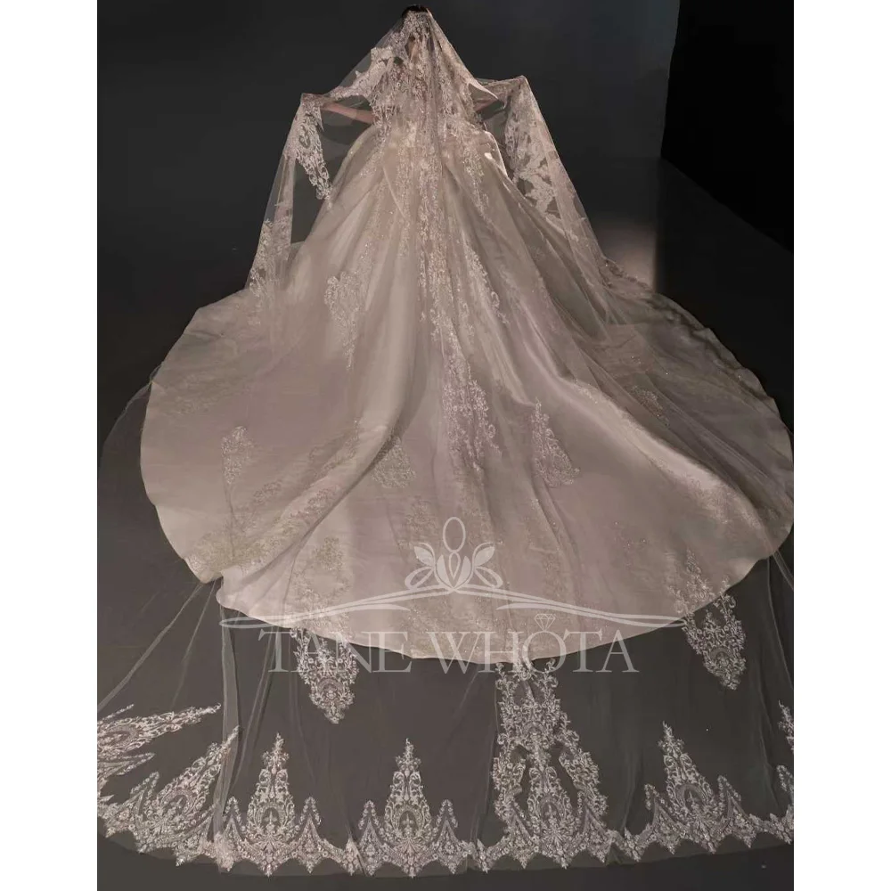 Vestido de novia de lujo con escote en forma de corazón y hombros descubiertos, Vestido de baile bordado con lentejuelas, Vestido de novia personalizable