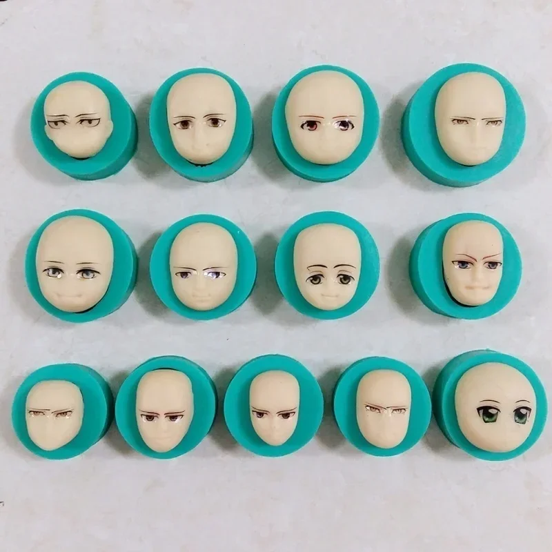 

13 Styles/Set 3D Dolls Face Silicone Mold Sponge Fondant Cake Choolate Baking Tool Baby Face Mold