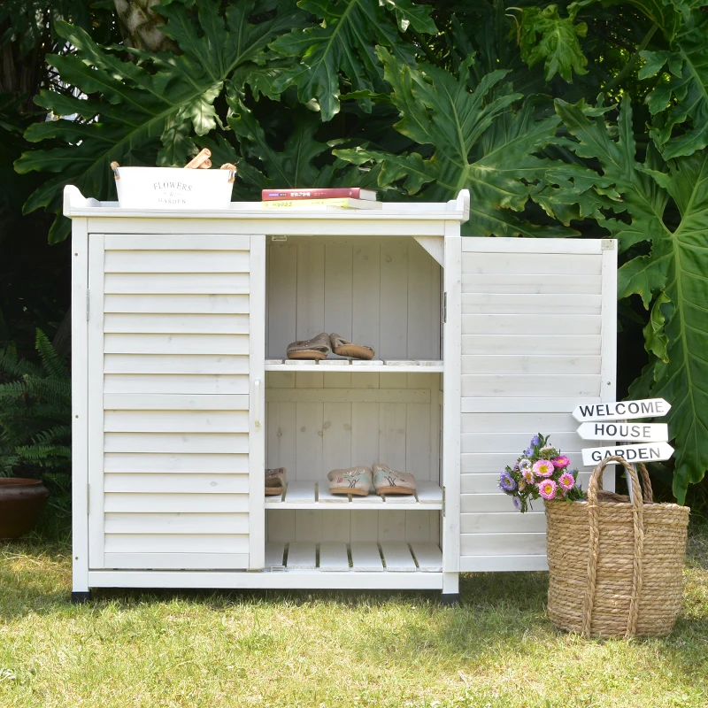 Outdoor Storage Cabinet Storage Tool Combination Sun Protection Rain Proof Outdoor Courtyard Sundries Wooden Balcony Pastoral