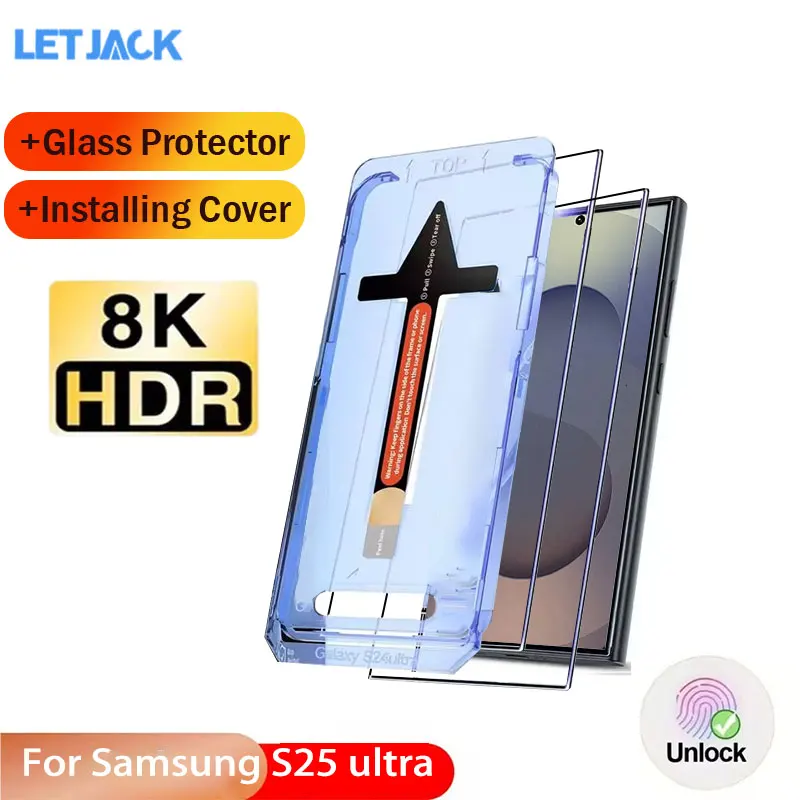 

1-2PCS Premium Tempered Glass For Samsung Galaxy S25 S24 Ultra Edge S23 Plus Screen Protector Easy Install Auto-Dust Removal Cas