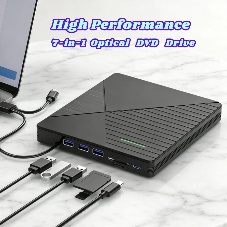 7-in-1-外付けcd-dvd-rw多機能光学式usb-30ドライブ（ノートパソコンpc用）-dvdプレーヤー・リーダー・バーナー（windows-10-11、mac対応）