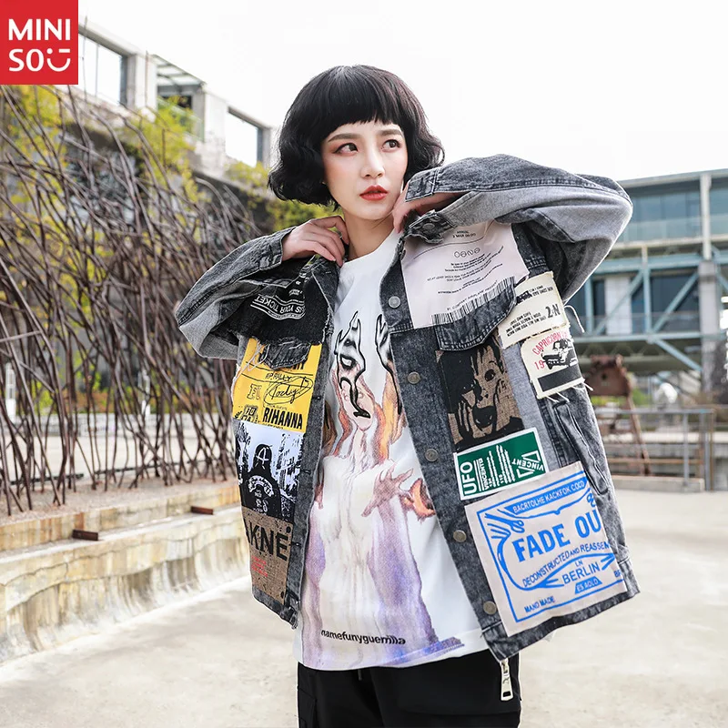 

Miniso 2025 Loose Denim Jacket, Women's Autumn Coat, Niche Design Casual Outerwear