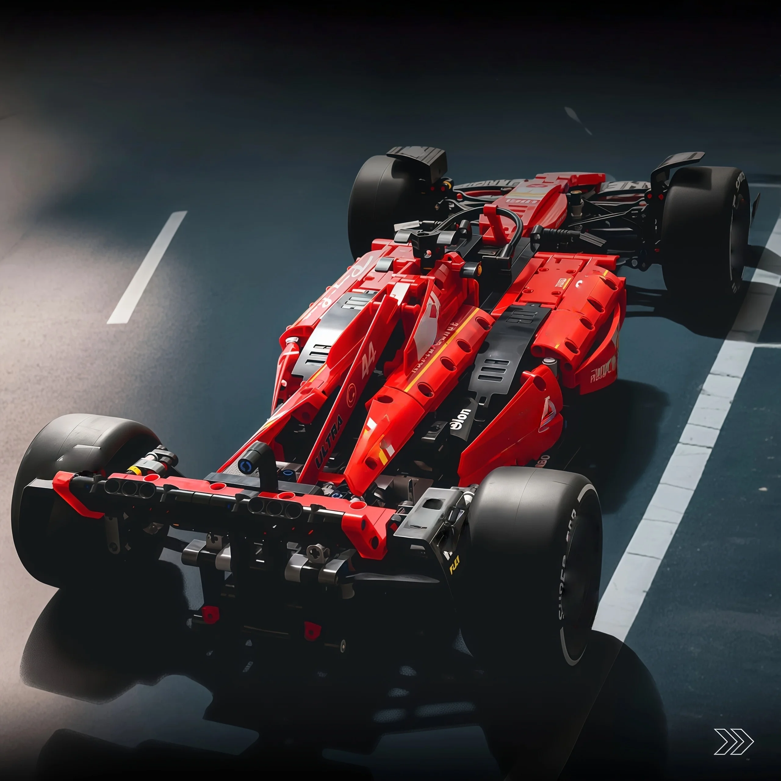 1361PCS Technical 1:8 Scale SF-24 Red  Racing Car Building Blocks Set - MOC Supercar Model Assembly Toy  Birthday Gifts view 5