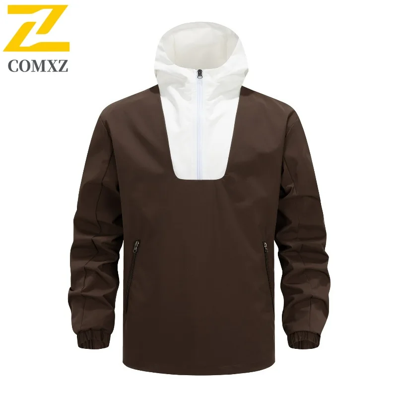 سترة COMXZ للرجال عالية الجودة بغطاء للرأس للمغامرة الخارجية سترات للدراجات النارية مقاومة للرياح للتنزه سيرًا على الأقدام سترة دراجة نارية خفيفة الوزن #3