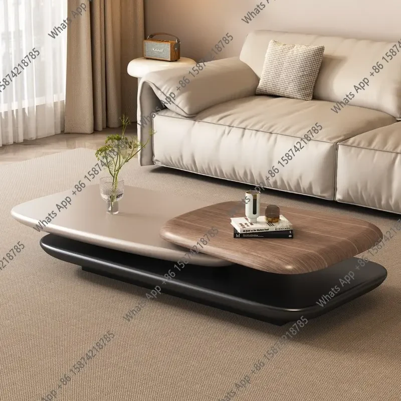 X62 Designer High-end Villa Oval Rotating Coffee Table Size Apartment Home Creative Suspension Minimalist Coffee Table