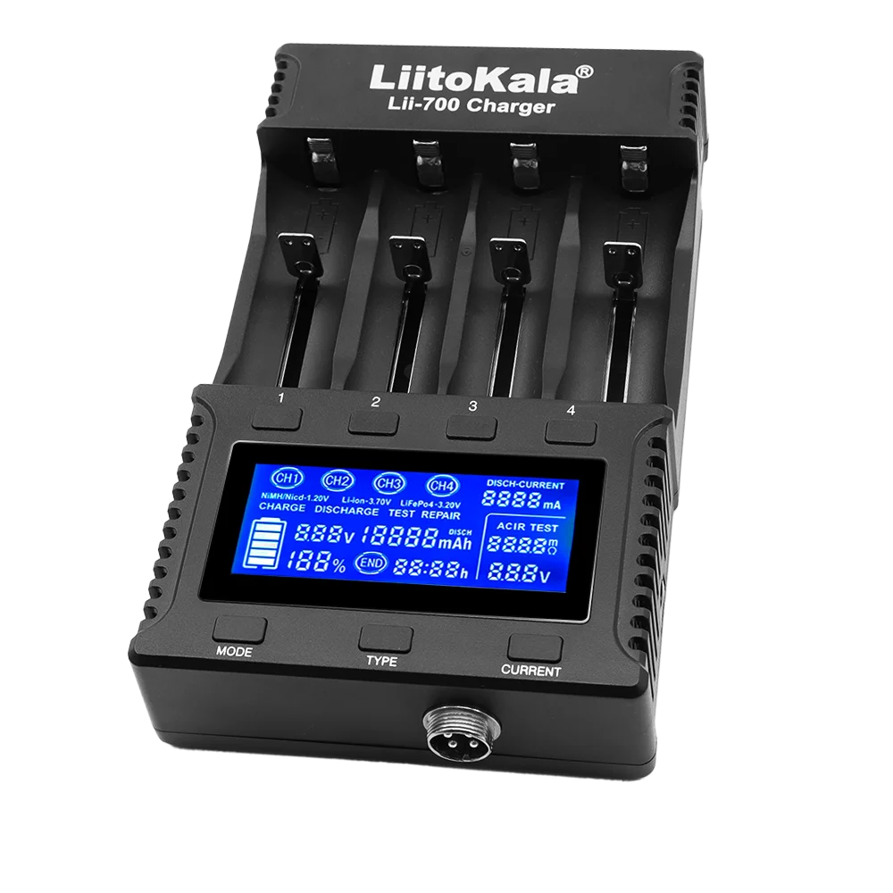 LiitoKala Lii-700 Lii-600 Lii-500 Inteligentna Ładowarka do Akumulatorów Przenośna 3.7V Li-ion Ni-MH AA AAA 18650 21700 26650 18500 z Funkcją Pomiaru Pojemności — zdjęcie produktu 7
