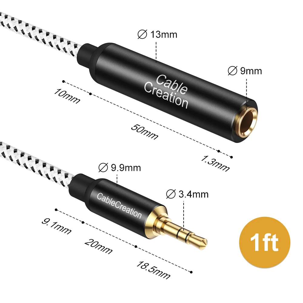 3.5mm to 6.35mm Headphone Adapter TRS 6.35 (1/4 inch) Female to 3.5 (1/8 inch) Male Adapter Cable for Amplifier Guitar Home