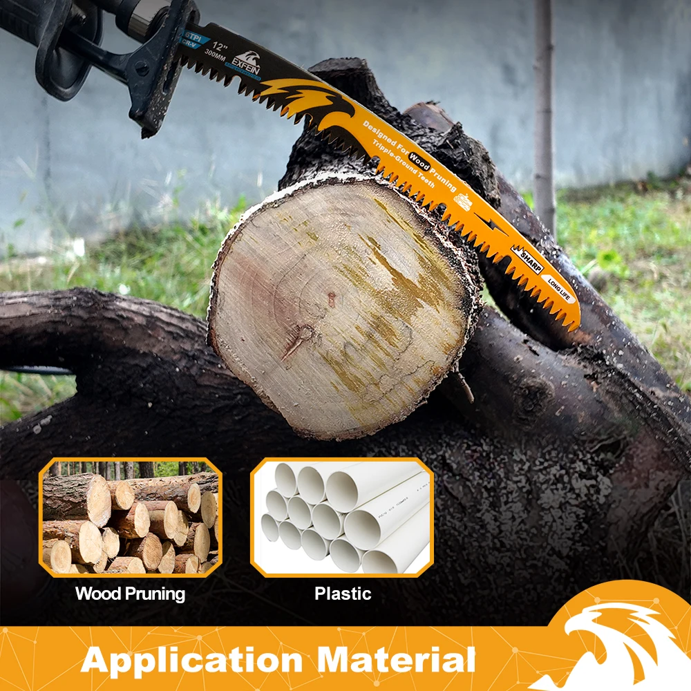 EXFEIN Teeth Reciprocating Saw Blade Set Pruning Saw Cutting Log Wood Trimming for Tree Trimming Wood Cutting