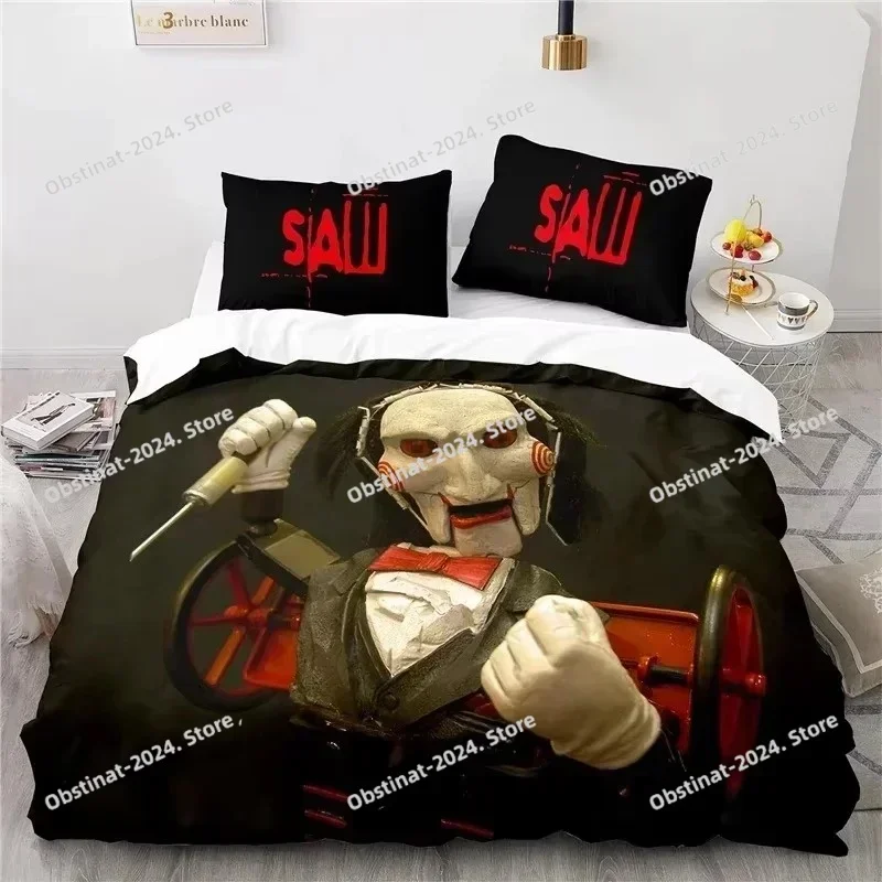 Top Horror Saw Movie Bedding Set Printed single Comforter Quilt Bed Cover Duvet Cover Pillow Case 3 Pieces Sets Kids Adult Size