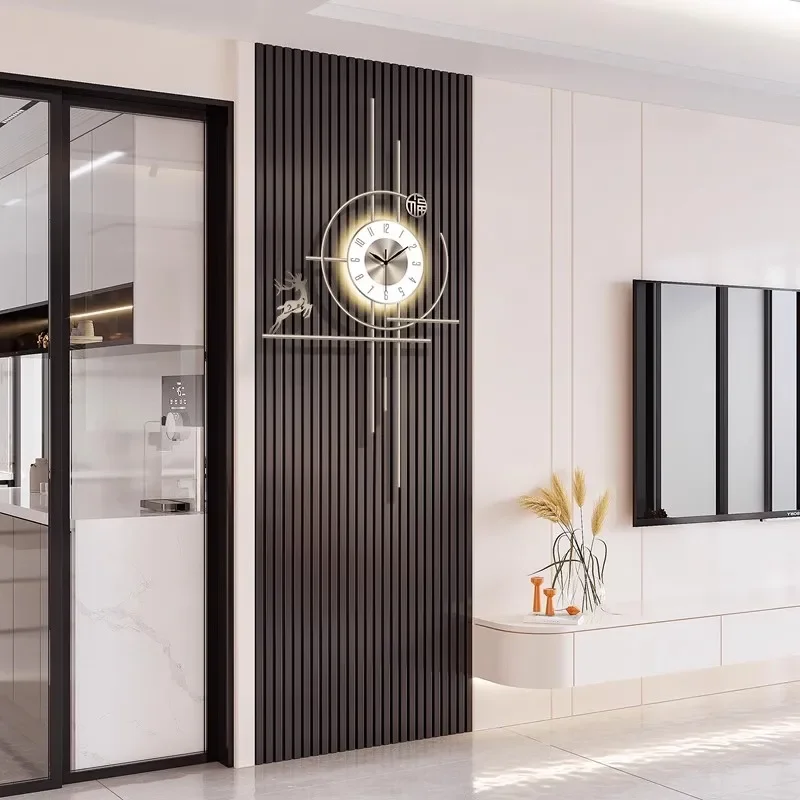 

#Clock cream wind living room grille home 2024 new modern simple art restaurant super mute creative wall clock