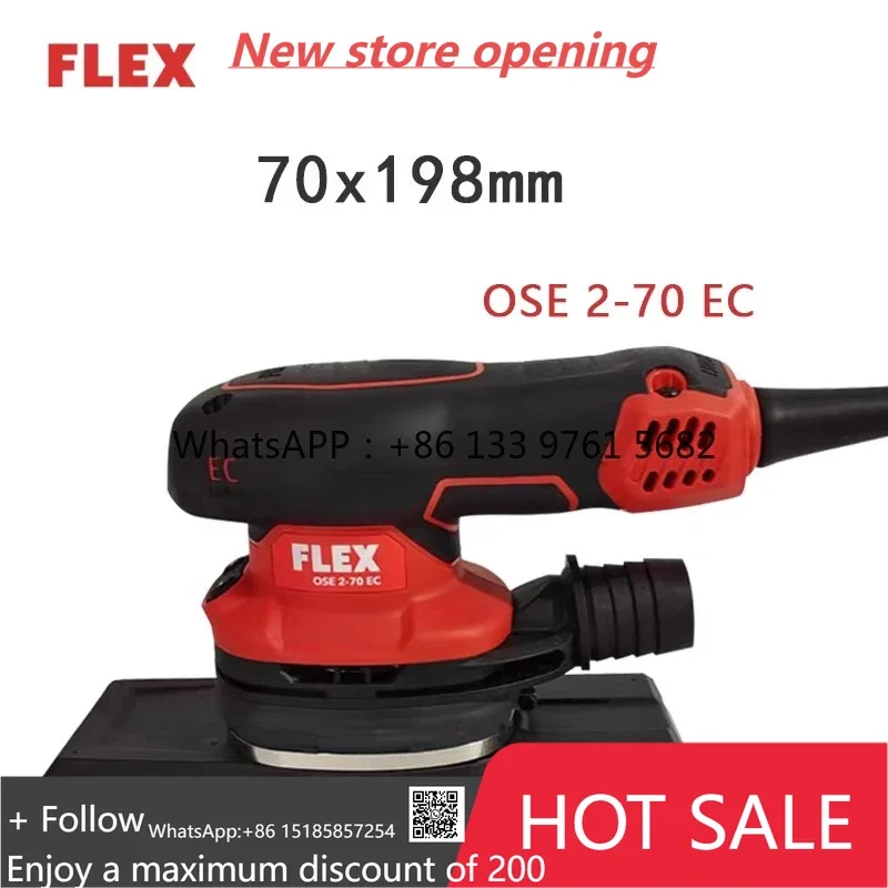 

FLEX Electric 70x198mm Power Square Sanding Machine Dry Grinding Car Paint Putty Sander with Eccentric 3mm 220V Rated