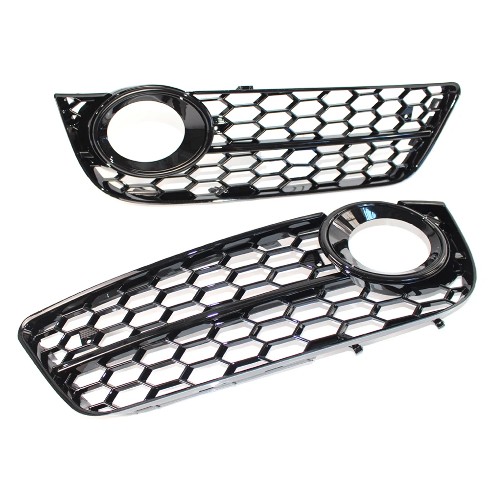 Front Bumper Honeycomb Mesh Grill 8T0807682 8T0807681 Car Front Fog Light Bumper Grille for Audi A5 Coupe/Sportback 2008-2012