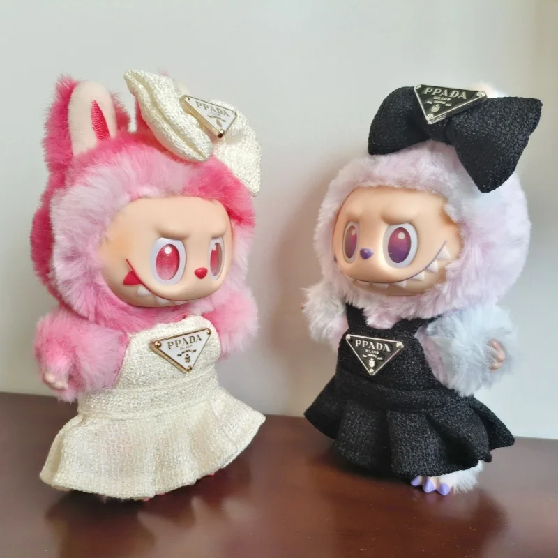 

Платье для куклы Labubu 17 см с бантом, комплект из двух предметов с перевернутым треугольником, аксессуары для кукол, одежда для куклы V1 V2 V3, платье