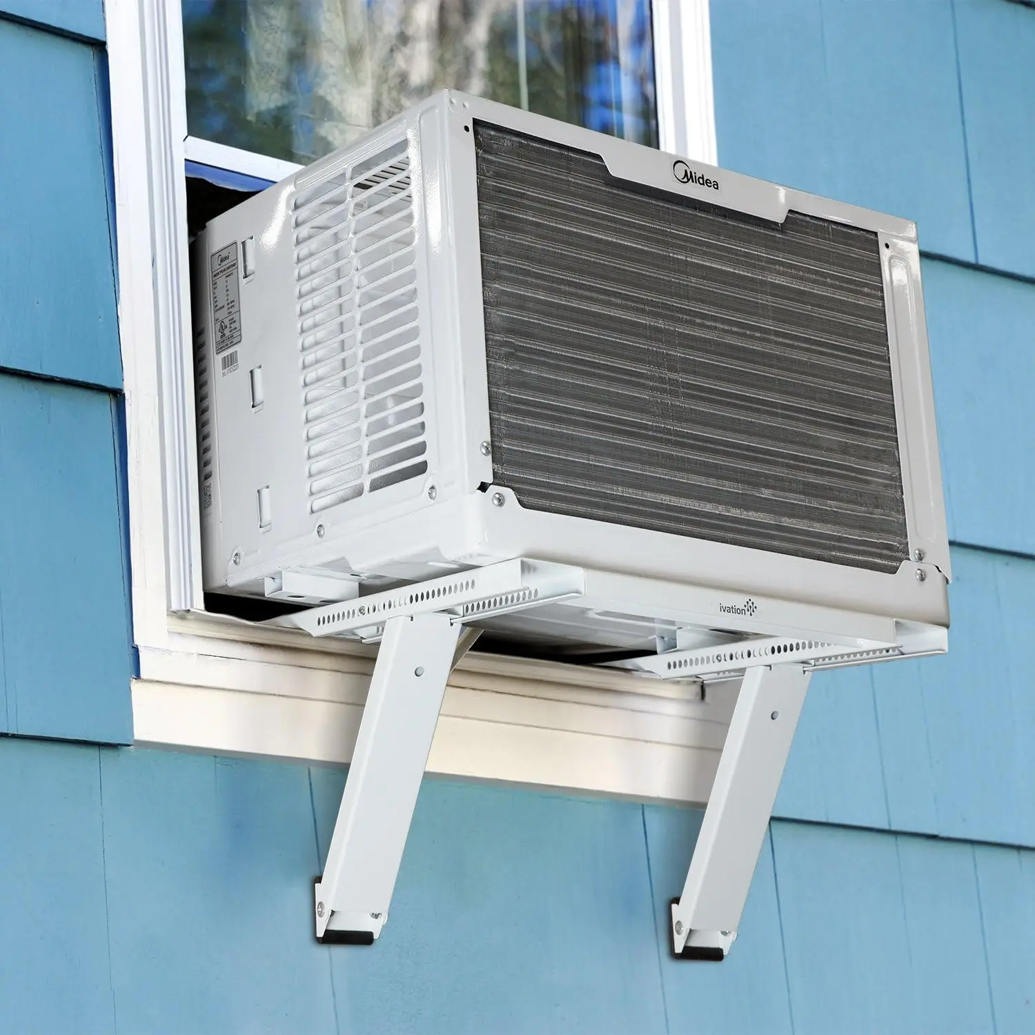 Air Conditioner Bracket - No Tools or Drilling Required - Heavy Duty Steel Holds 200 Pounds - Fits 19.25Hx17.25L Window
