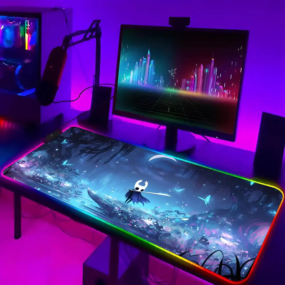 

Hollow Knight Mouse Pad Xxl Desk Decor Laptop Mat Gaming Rgb Mousepad Backlit Keyboard Gamer Girl Table Pads Deskpad