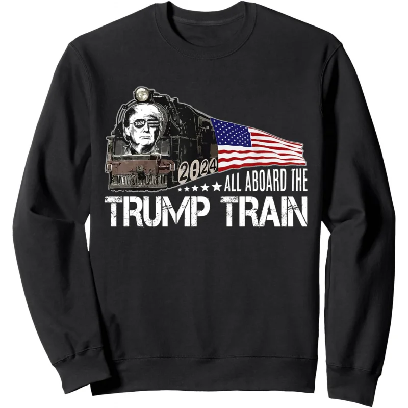 

Everyone on Trump's 2024 election train supports the American flag pullover