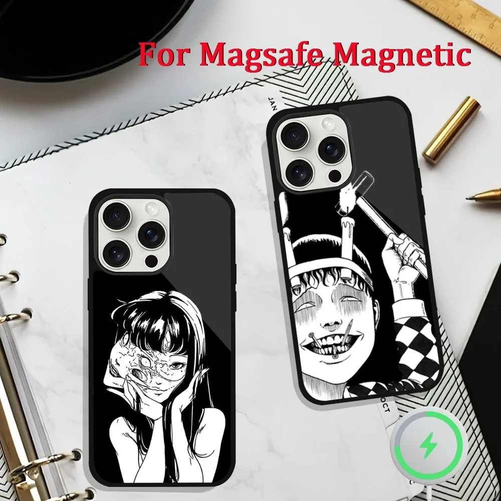 Horror Comic T-Tomie Junji Ito Phone Case For iPhone 11 13 12 14 15 Plus Max Pro Magsafe Magnetic Wireless Charging shell