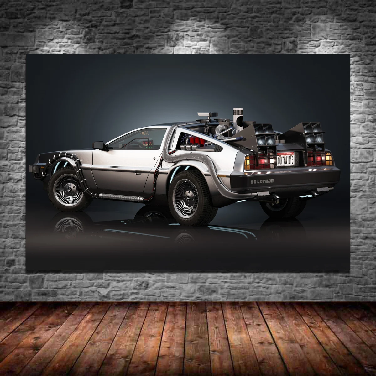 Back to the Future Classic Car Delorean DMC-12 Wall Art Painting Canvas Posters and Prints Home Living Room Decorations Unframe