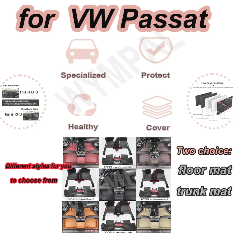 

Роскошные автомобильные коврики для VW VW Passat B8 GT 2015 ~ 2022 прочные коврики защитные ковры роскошные кожаные коврики автомобильные аксессуары