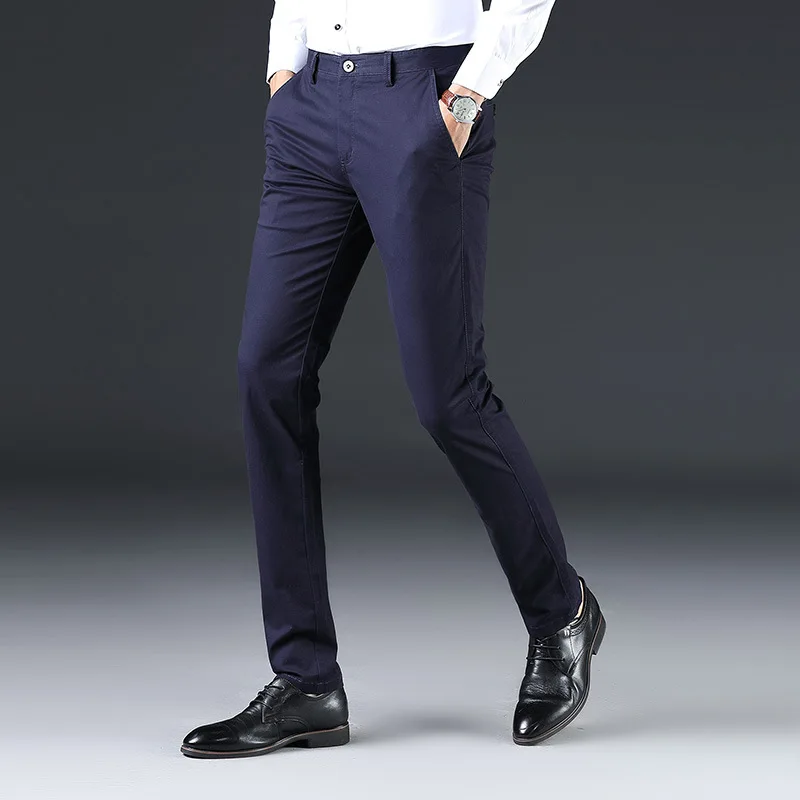 

Fashion Caual Cotton Mens Cotton Long Pants 20222 Winter and Autumn Male Slim Trousers