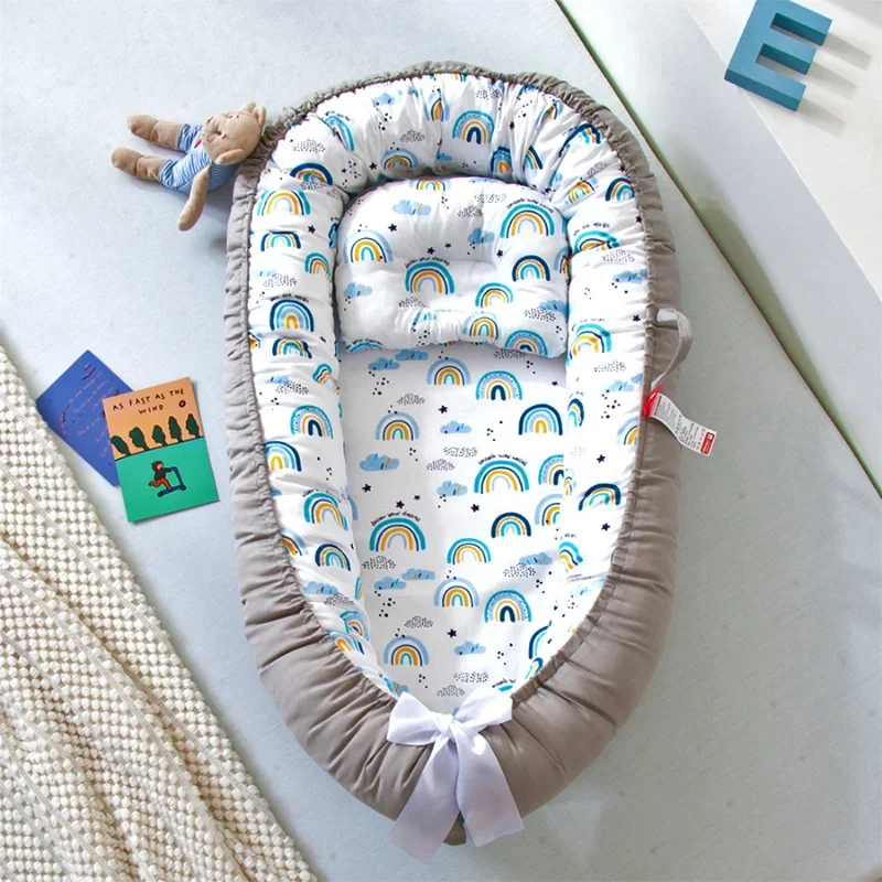 Baby Sleeping Nest Portable Removable and Washable Portable Pressure Proof Crib Middle Bed Baby Furniture Baby Pillow Travel