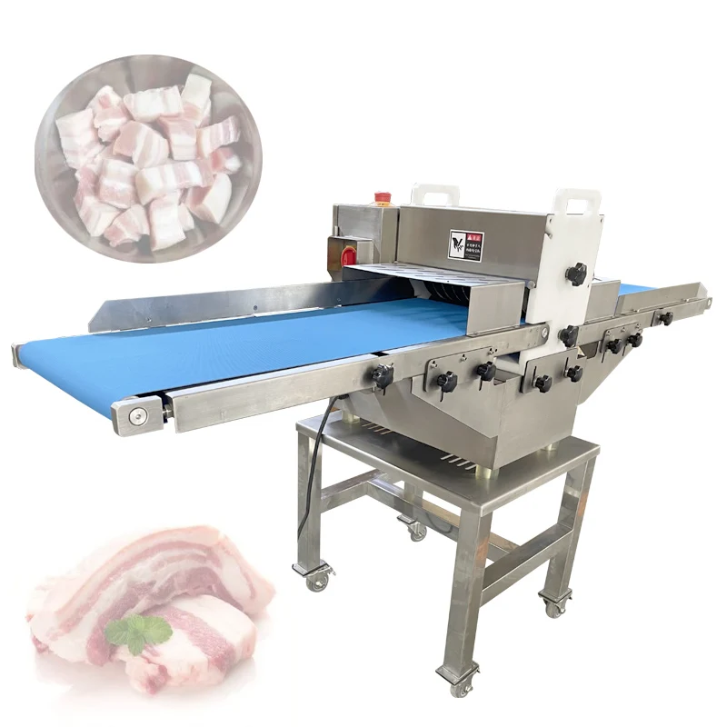 4-100mm Fresh Meat Slicer Commercial Frozen Meat Chicken Duck Fish Cutting Machine Dicer  Meat Strip Cutting Machine