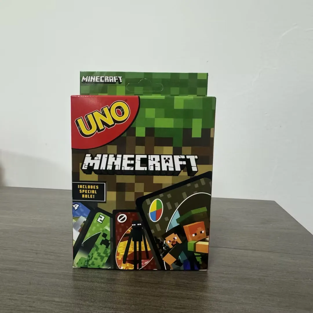 UNO FLIP! Jogo de tabuleiro anime dos desenhos animados minecraft figura padrão família engraçado entretenimento uno cartas jogos presentes natal