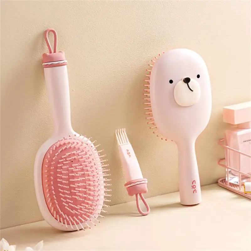 Cute Air Cushion Comb Round Brush And Detangling Brush Massage Comb Anti Static Wet Or Dry Long Fluffy Hair Curling Hairbrush