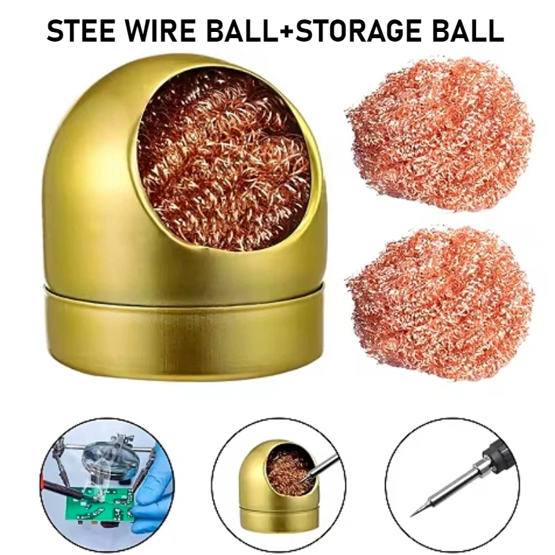 

Soldering Iron Tip Cleaner Desoldering Cleaning Ball Welding Soldering Iron Mesh Filter Metal Wire Stand Steel Ball Tin Remover