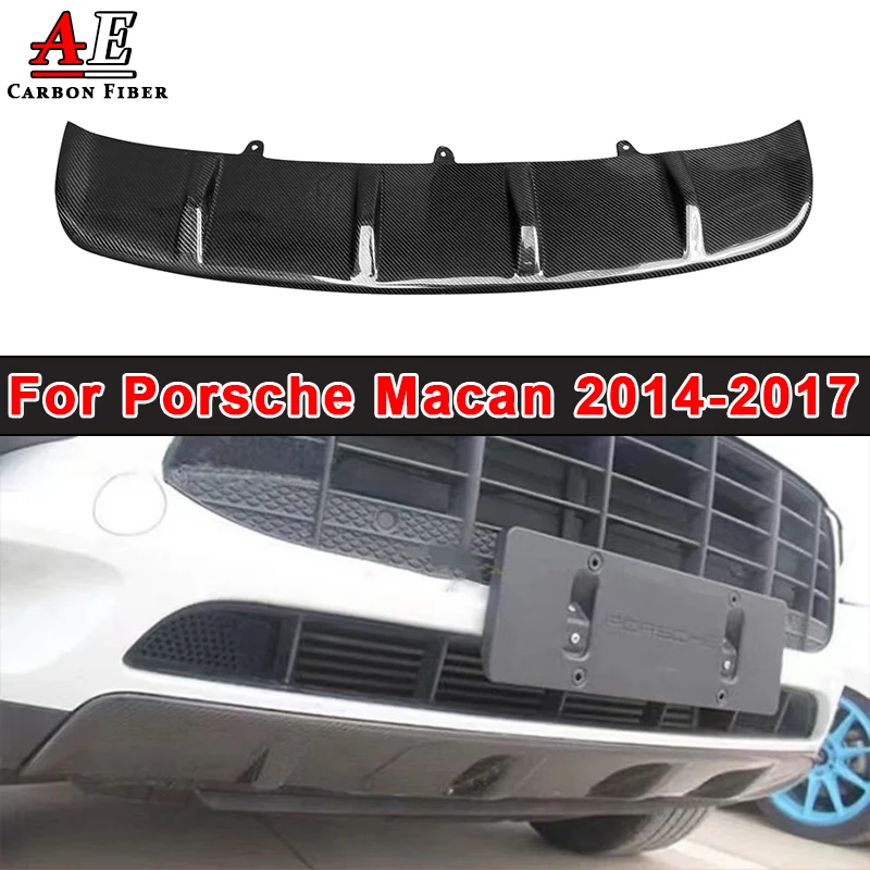 ألياف الكربون المصد الأمامي سبويلر الشفاه السفلى الحرس لوحة الفاصل لبورشه ماكان 2014-2017 الشفاه الناشر طقم الجسم