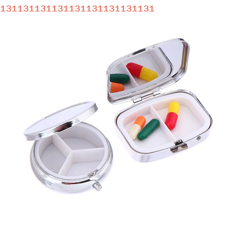 Pastillero impermeable de Metal para tableta, pastillero portátil rectangular de forma redonda, estuche para medicamentos, soporte ligero, contenedor de viaje para uso doméstico