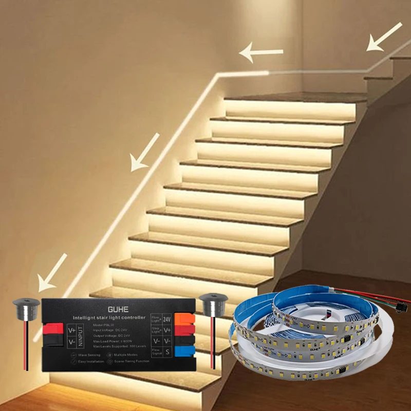Complete Waterproof Stair Light Smart Home Outdoor Controlled APP Remote PIR Motion Sensor 8mm WS2811 LED Copper