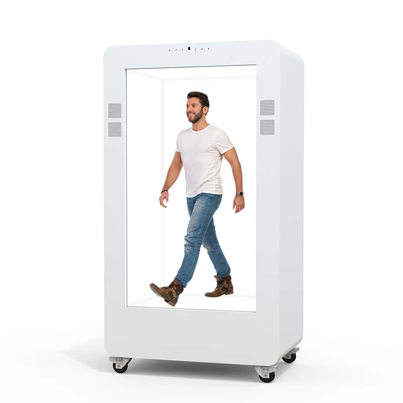 55 Inch Indoor 3D Hologram Interactive Video Holographic Touch Screen Box LCD Transparent Holobox Display Cabinet Showcase