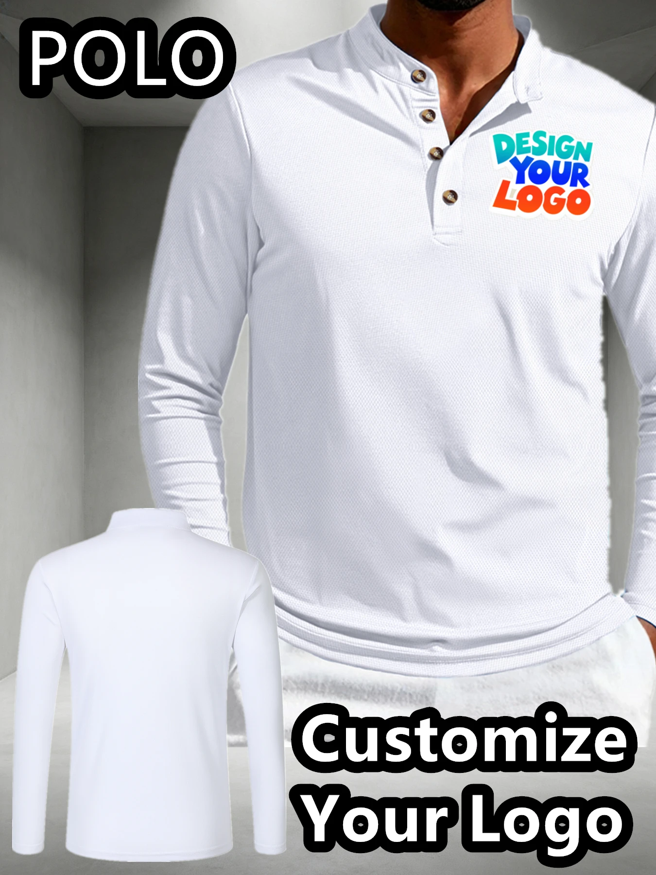 Men's custom polo shirts. 1 customization option available. You can choose any customization. Suitable for both sports